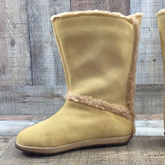 Timberland Earthkeepers Tan Mukluk Fur Lined Winter Boots Womens 6 Mid Calf - Picture 4 of 13